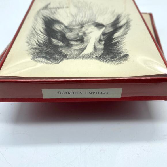 VTG Earl Sherwan Dog Note cards/envelope 10 PK 1967‎ Shetland Sheepdog NOS - Picture 3 of 6